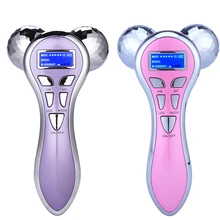 Электрический вибрирующий роликовый массажер для лица, импульсный Массажный мяч, v-образное формование лица, красота, бар для похудения, подтяжка кожи, 4D ролик 0