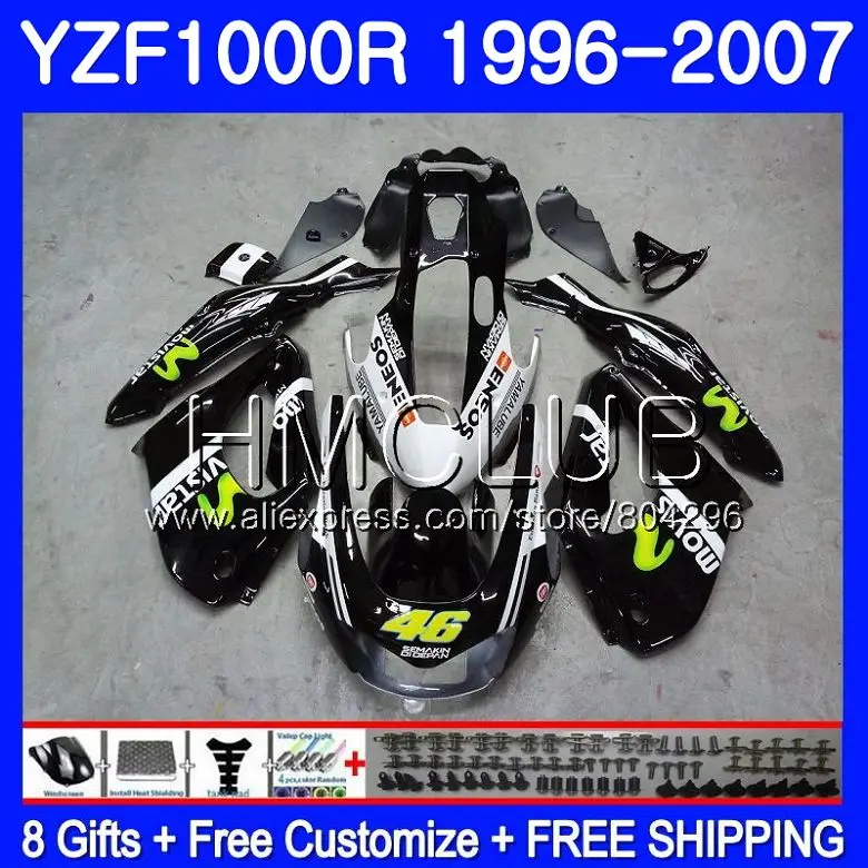 Thunderace для YAMAHA Movistar blk YZF1000R 02 03 04 05 06 07 104HM.14 YZF-1000R YZF 1000R 2002 2003 2004 2005 2006 2007 обтекатель |