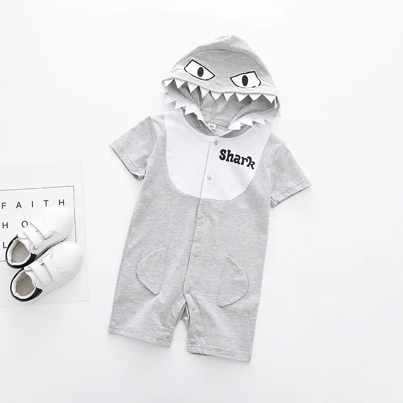 Shark Grey Милые фланелевые детские комбинезоны с героями мультфильмов; Новинка; хлопковые комбинезоны для маленьких мальчиков и девочек с рисунками животных; комплекты для детей; Kigurumi; Новинка года - Цвет: Shark Grey