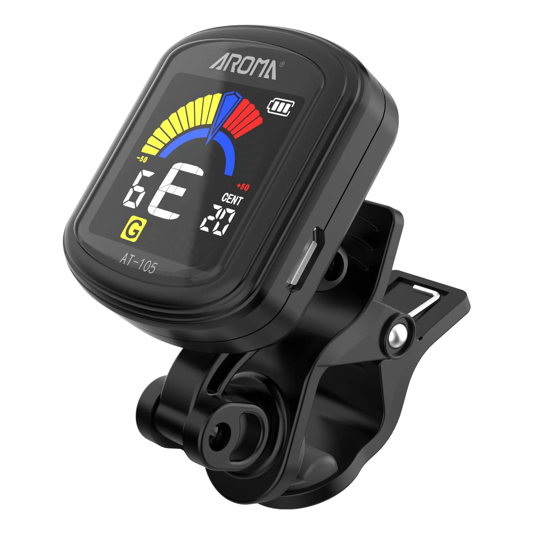 AROMA rechargeable clip-on tuner professional 12 averaging guitar bass violin ukulele LCD Tuner guitar string accessories AROMA rechargeable clip-on tuner professional 12 averaging guitar bass violin ukulele LCD Tuner guitar string accessories
