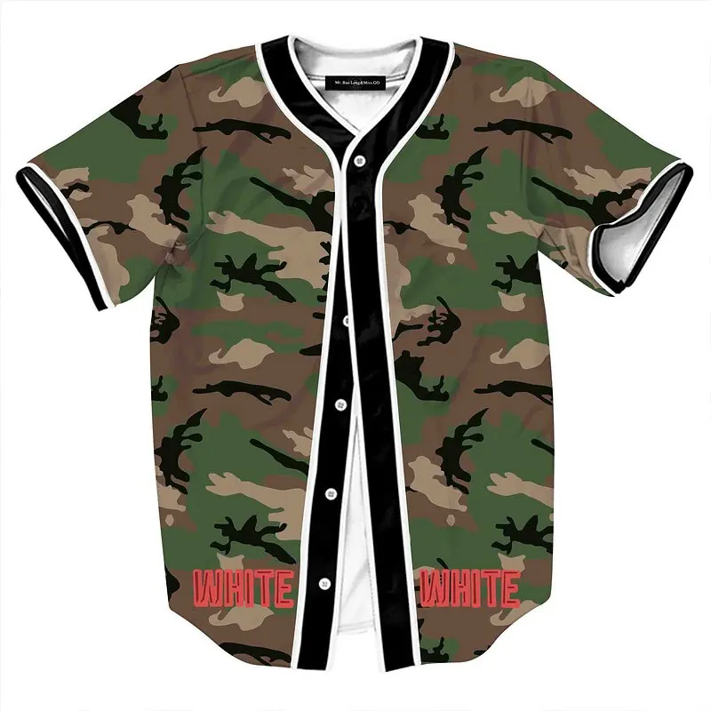 

2019 New Fashion Unisex Baseball Shirt Summer style Short Sleeve Camouflage Shirt Street Casual Hip Hop Camo Tee Shirt Homme