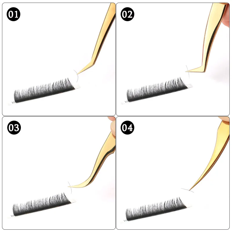 Makeup Professional Eyelashes Tweezers High Precision Stainless Steel Fan Lash Eyebrow Tweezer 3D Volume Eyelash Extension Tools 2