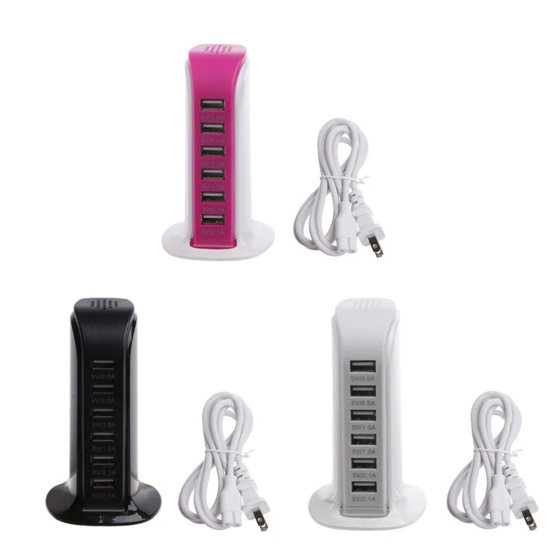 Koop Hoge Kwaliteit 6 Usb poorten EU US Plug Smart AC Adapter Reizen Muur USB Charger Voor iPhone Samsung UM