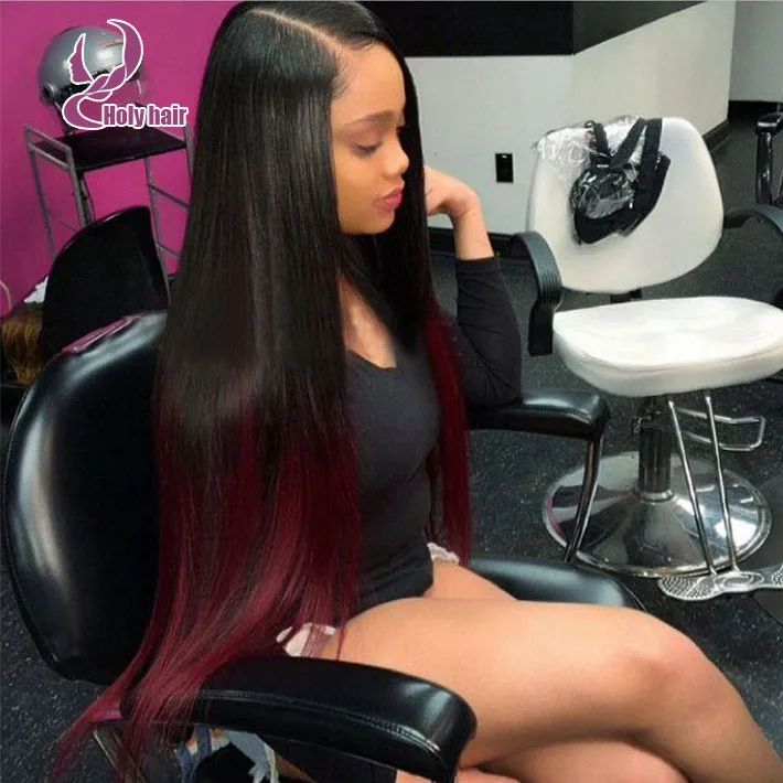 Red Weave Hairstyles With Side Part
