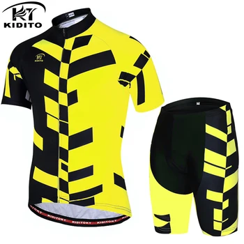

KIDITOKT short cycling kit roupa ciclismo Cycling Jersey sets Short Sleeve Summer Men's Shirt Bicycle MTB Bike Sportwears