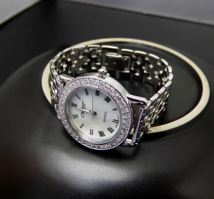 Серебряные ювелирные изделия S925 стерлингового серебра белый циферблат часы браслет Простые Модные женские не съемные