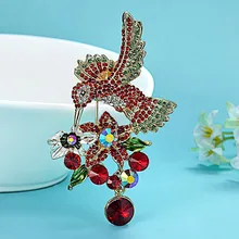 Pássaros coloridos Broches Hijab das Mulheres Finas Acessórios de noiva Melhor Pin Strass Broche de Esmalte De Unhas Esmalte Broches Mulheres