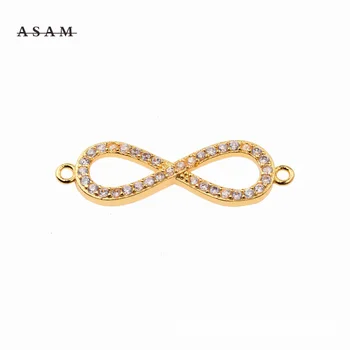 

infinity symbol Bracelet charm High Quality Micro Zircon metal Copper Accessories DIY beads for jewelry making new fashion 2020