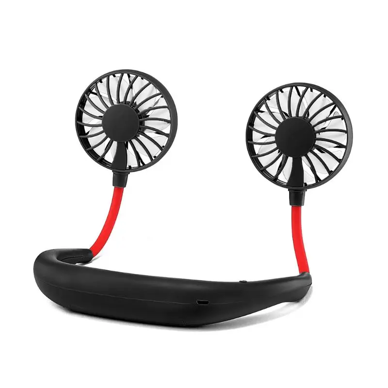 

Hands-free Neck Band Hands-Free Hanging USB Rechargeable Dual Fan Mini Air Cooler Summer Portable Drop ship