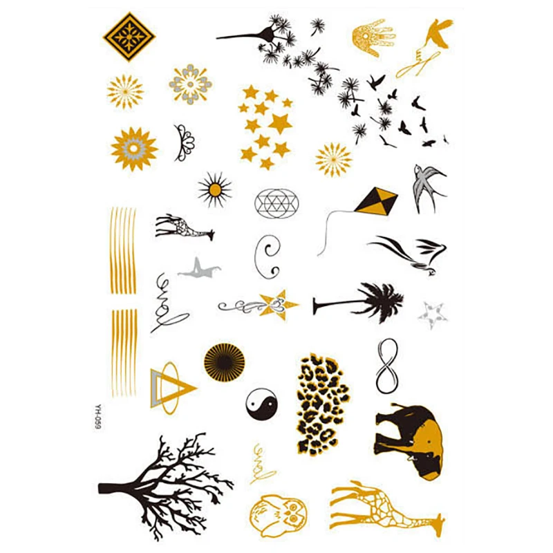 Sex Products Waterproof Removable Art Tattoo Flash Metallic Tattoo Temporary Tattoos Sticker 