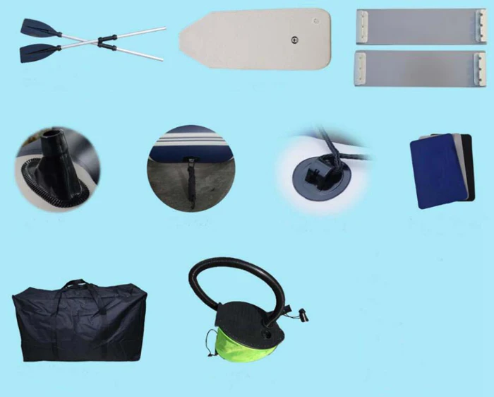 Flash Deal 2.6M Four Person Air Deck Floor High Pressure Drop Stitch Mattress Inflatable Kayak Boat Fishing Raft With Multi Air Chambers 0