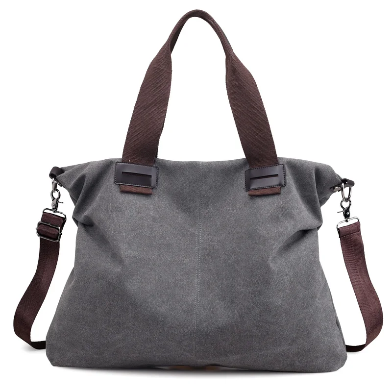 Новая простая Большая вместительная дизайнерская холщовая женская сумка, модная женская сумка через плечо, Повседневная сумка для покупок - Цвет: grey