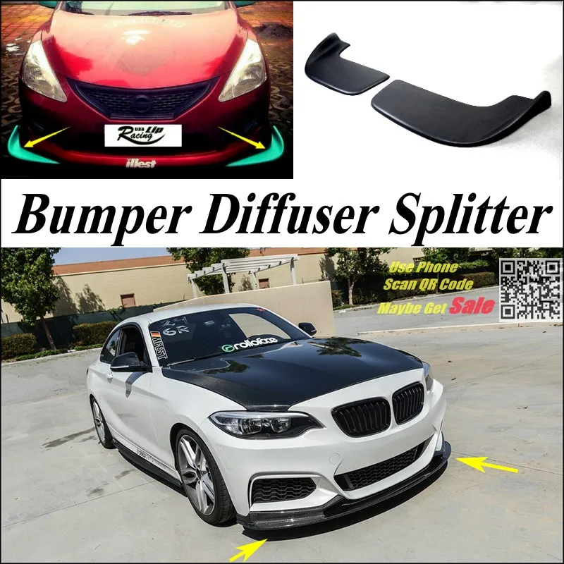 Car Splitter Diffuser Bumper Canard Lip For BMW 2 Series F22 F45 2014 2015 Tuning Body Kit  Front Deflector Car Fin Chin Reduce Body