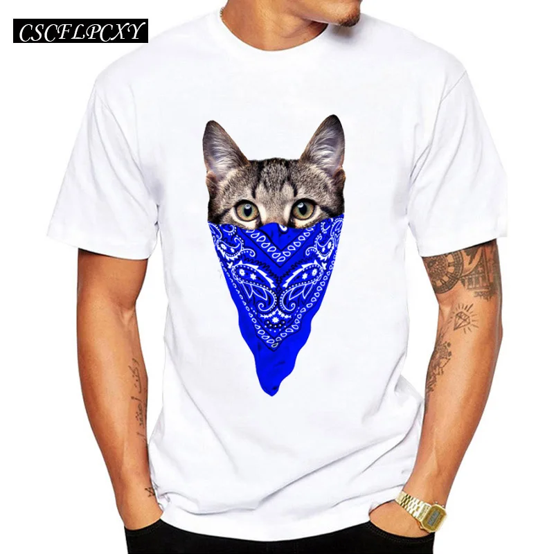 2017-New-Arrival-3d-Gangster-Cat-Design-Men-s-Customized-T-shirt-Cute-Animal-Printed-Male