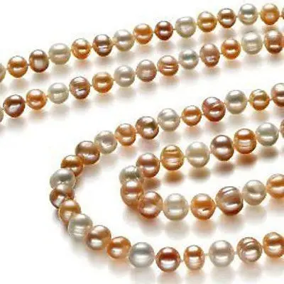 

FREE SHIPPINGnatural lovely 7-8mm mix-colored pearl necklace jewelry 25''