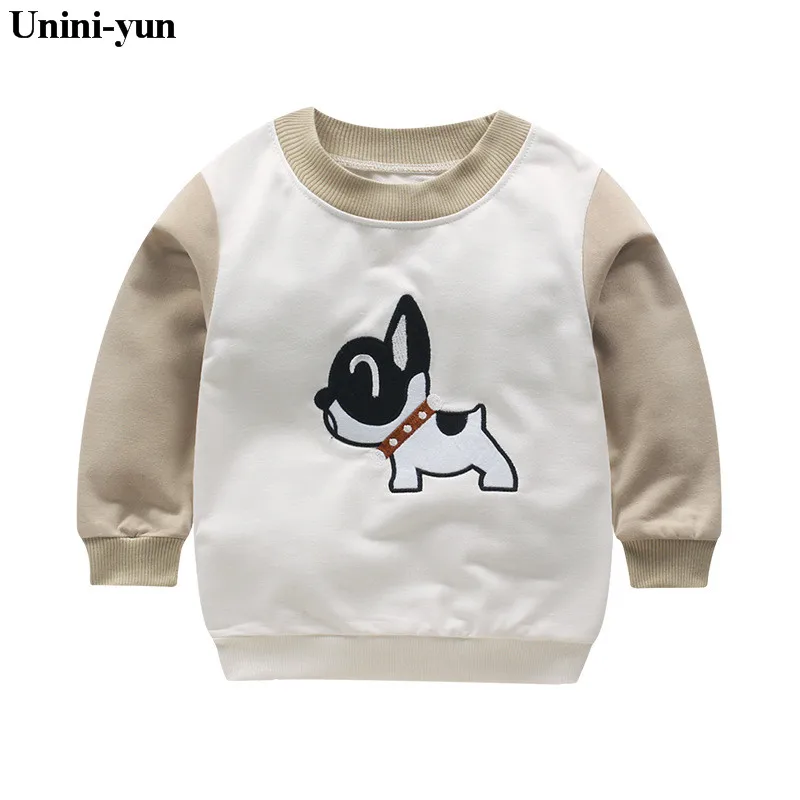 [Unini-yun]/ г., Новое поступление, весенний махровый свитер для маленьких девочек и мальчиков футболка с длинными рукавами и героями мультфильмов трикотажная одежда для маленьких детей - Цвет: Небесно-голубой