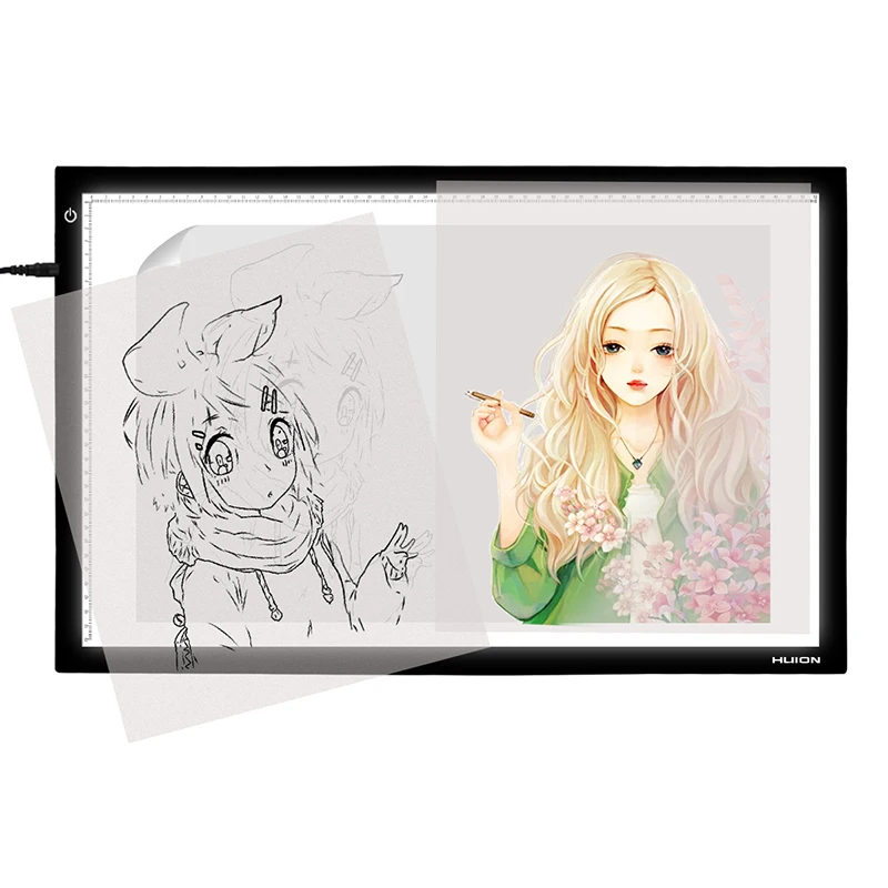 HUION A2 26 77 дюйма светодиодный светильник регулируемый ness отслеживание доска для рисования коробка ремесла