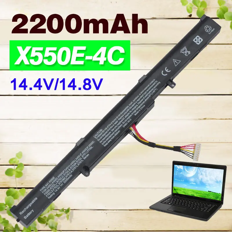 Apexway 2200mAh 14.8V A41 X550E Laptop Battery for ASUS X450 A450 X450E