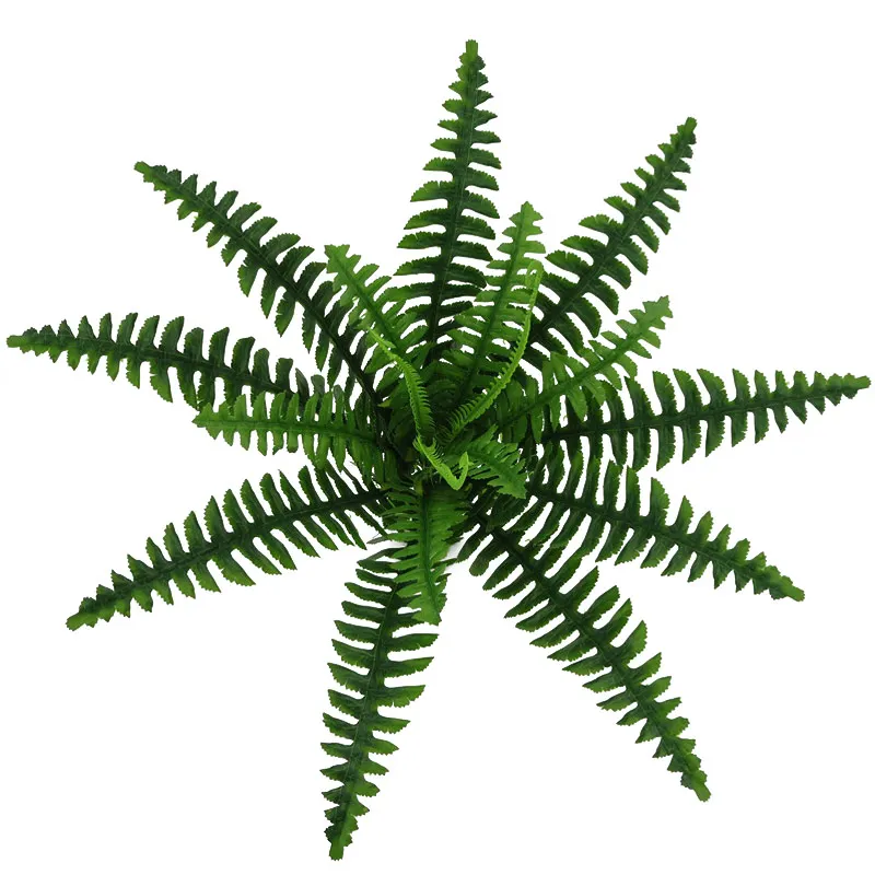18 Heads Artificial Fern Grass Persian Leaves Plants Simulation Branch Leaf Fake Grass Green Bonsai Wall