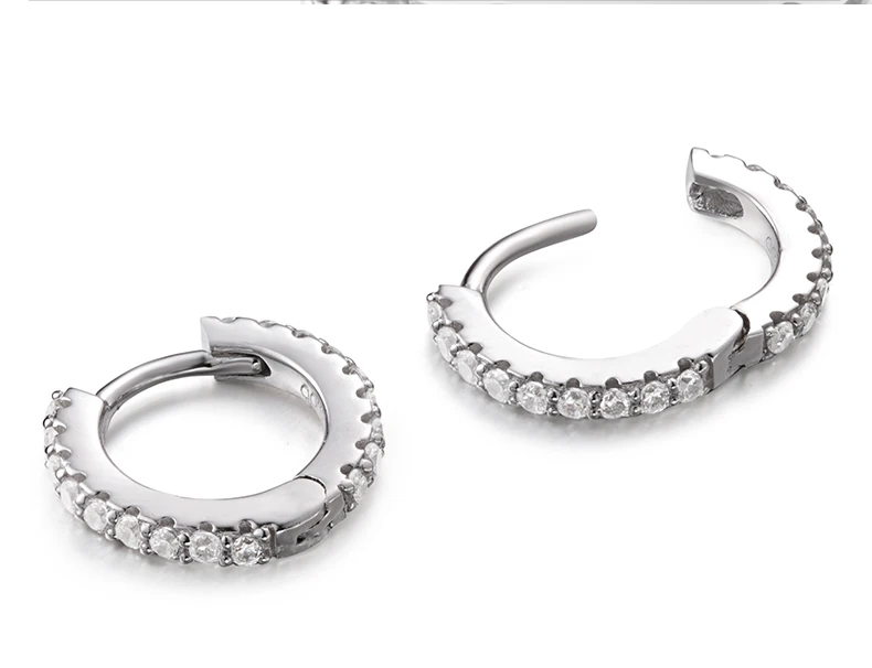 Janekelly Мода микро проложить Циркон Личность Круглый Серьги-кольца для Для женщин ювелирные изделия