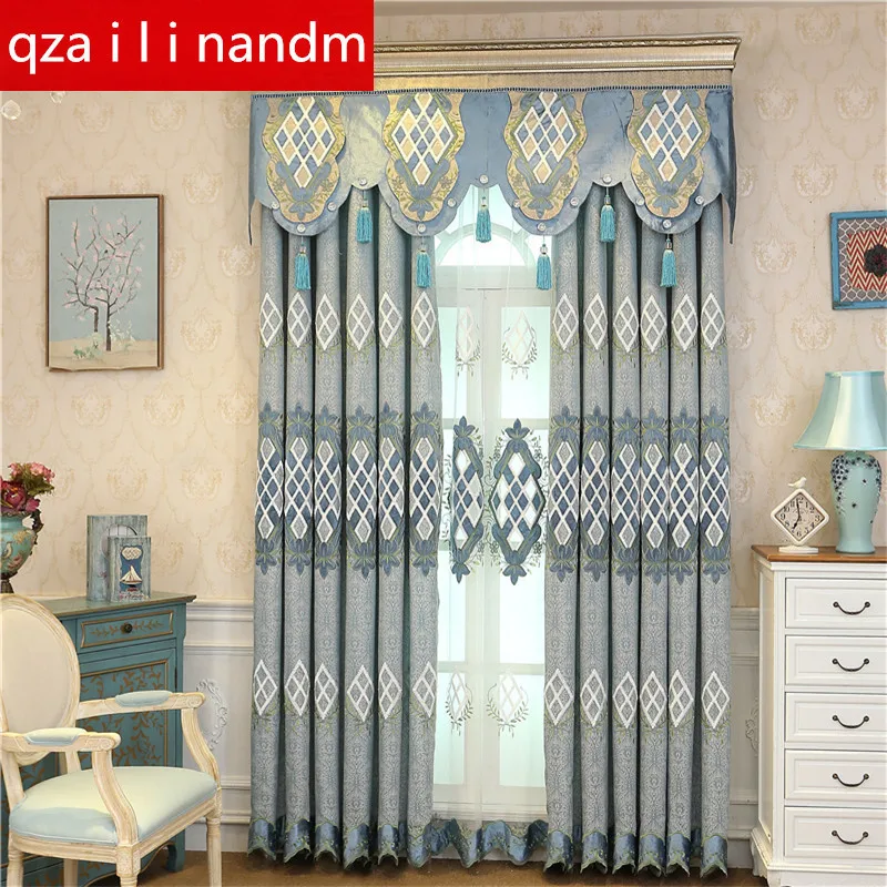 

European villa embroidery Blackout window Curtains for Living Room/Bedroom modern pastoral luxury Tulle Curtain for star Hotel