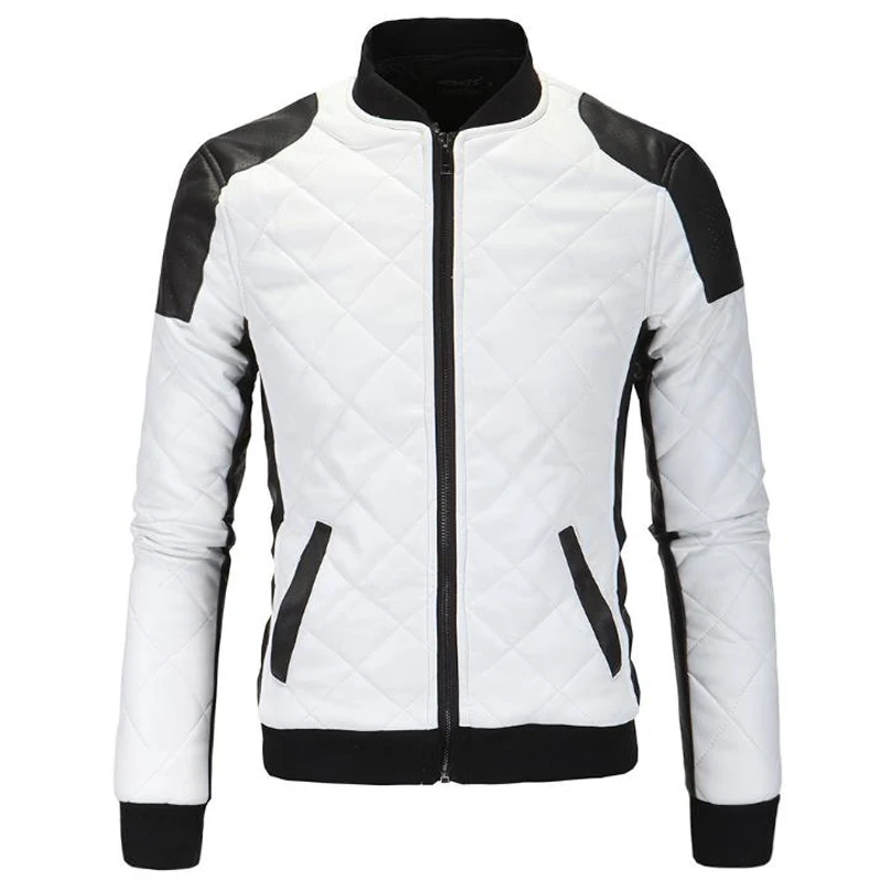 Casual Mans Leather Jacket and Coats Plus Size XXXXXL European Designer Black White 5XL Faux Leather Coat and Jacket Men A579