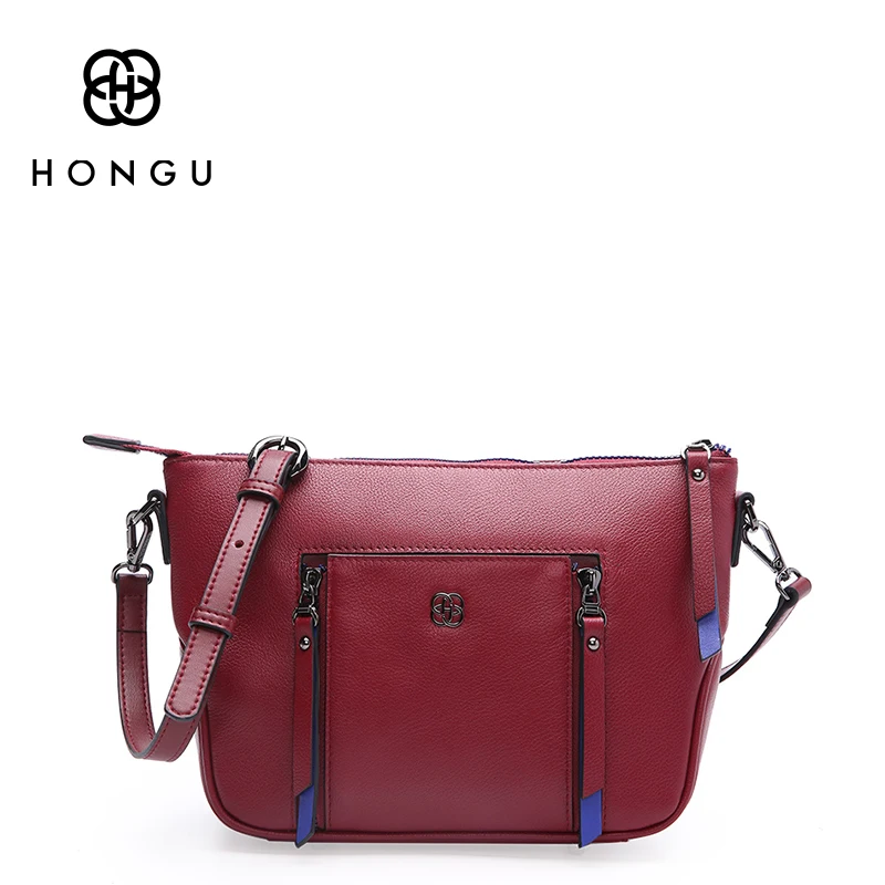 HONGU Luxury Top Cowhide Genuine Leather Messenger Bag For Women Handbag Shoulder Bags Famous Brand leather Tote Ladies Bag 2017 HONGU Luxury Top Cowhide Genuine Leather Messenger Bag For Women Handbag Shoulder Bags Famous Brand leather Tote Ladies Bag 2017