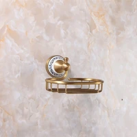 จานสบู่ทองเหลืองโบราณเซรามิคผู้ถือสบู่ทองแดงสบู่ตะกร้าอุปกรณ์ห้องน้ํา Banheiro Bath ฮาร์ดแวร์ชุด 9073K 2