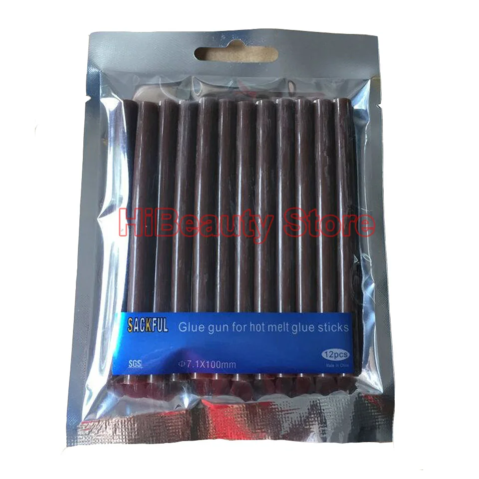 2 Packs 12pcs/pack Hot Melt Hair Extension Keratin Styling Tools Adesive Glue Sticks Black Amber Brown Transparent White