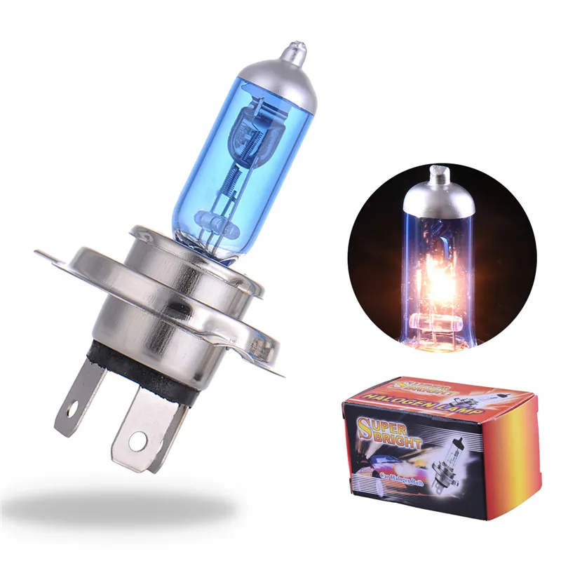 

2PCS H4 12V 55W 4000K Xenon H4 Super White Halogen Car Light Source Bulbs Headlights Auto Lamp Parking Cars