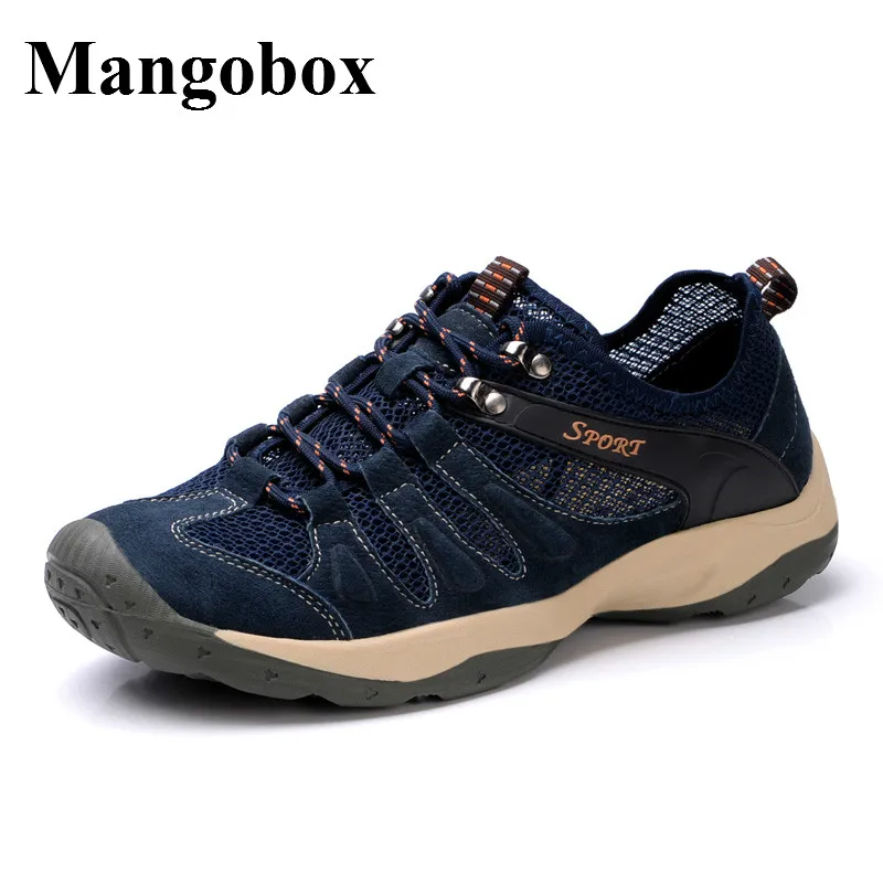 Image Climbing Shoes For Men Khaki Blue 2016 Mens Outdoor Shoes Breathable Hiking Trainers For Men Hard Wearing Walking Shoes Mens