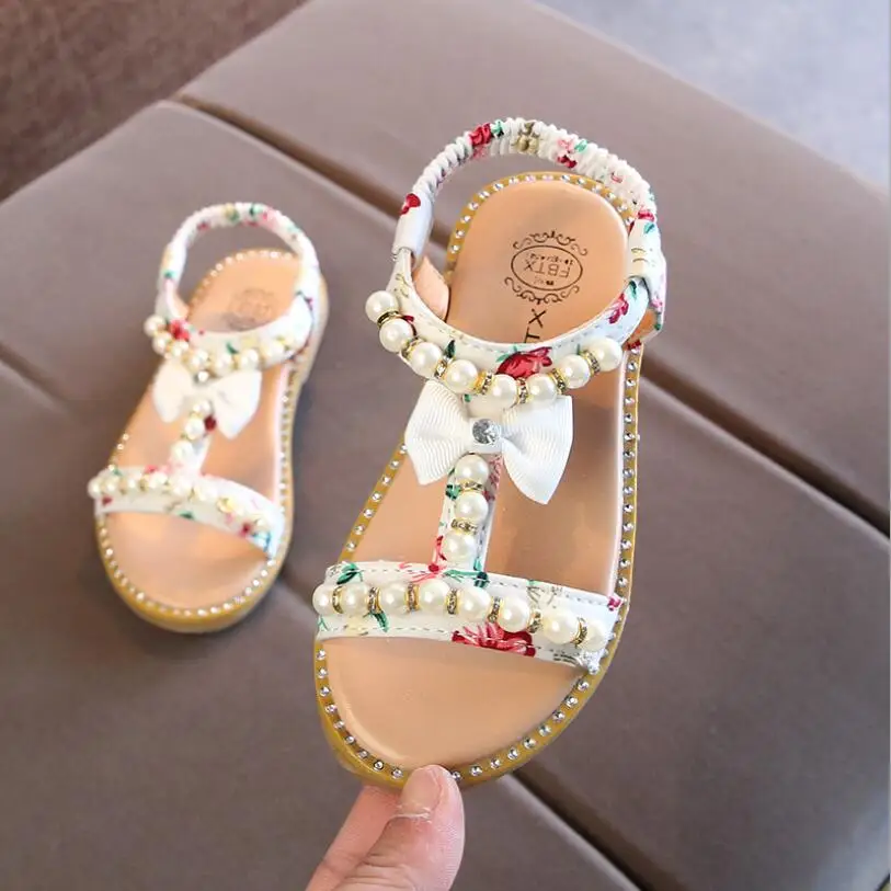 

2019 Summer Kids Baby Children Sandals Shoes Fashion PU Leather With Flowers Sweet Soft Bottom Girls Princess Sandals