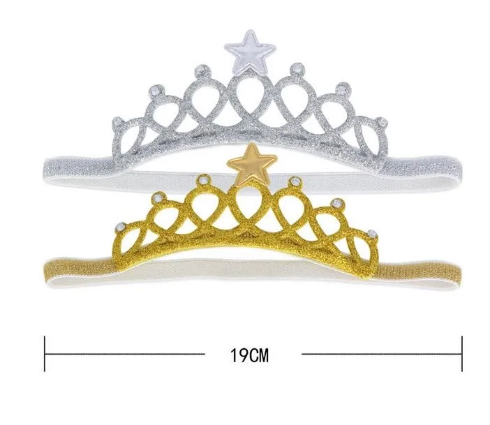 Рождественское платье с блестками блестящие вечерние Корона ободок Тиара для маленьких девочек с украшением в виде кристаллов из горного хрусталя звезда повязка на голову, детская одежда на день рождения в подарок