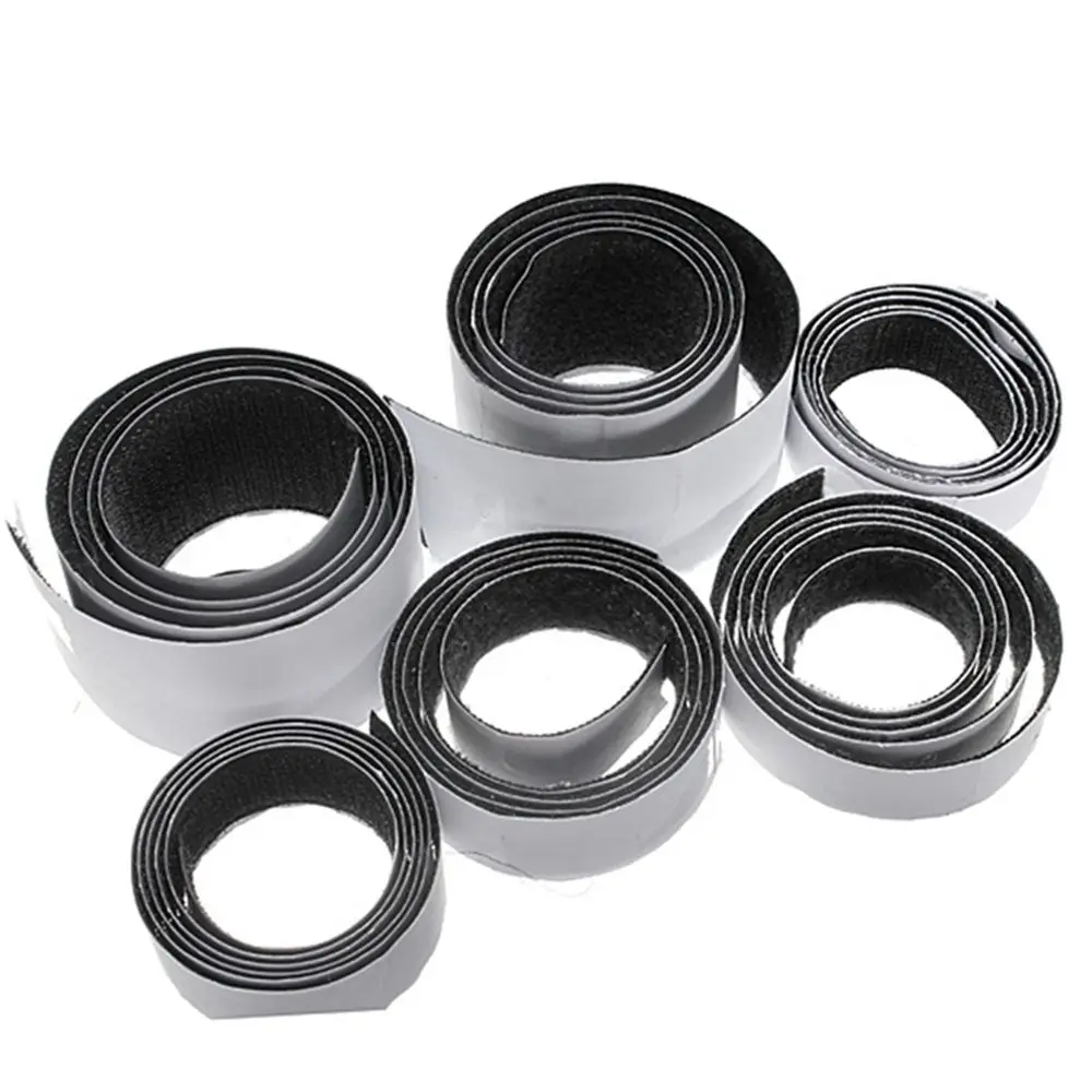 

Hot 1m x 20mm/25mm/50mm Premium Sticky Hook & Loop Tape Nylon Fastener Double Lock Tape Black