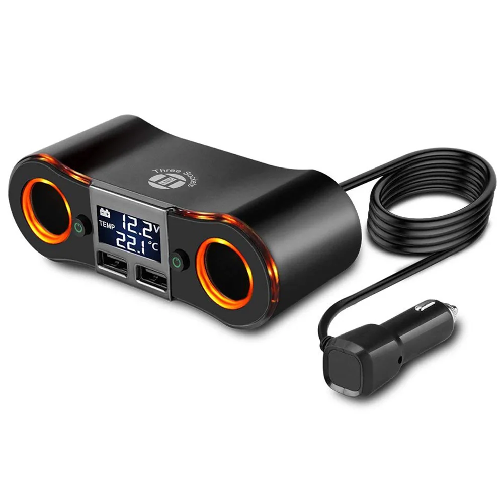 Розетка для автомобильного прикуривателя разветвитель 2 USB автомобильное