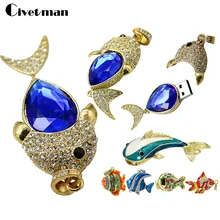 USB флеш-накопитель 256 ГБ, кристалл, алмаз, дельфины, рыба, ручка-накопитель, 4 ГБ, 8 ГБ, 16 ГБ, 32 ГБ, 64 ГБ, USB 2,0, флеш-карта, диск, флешка