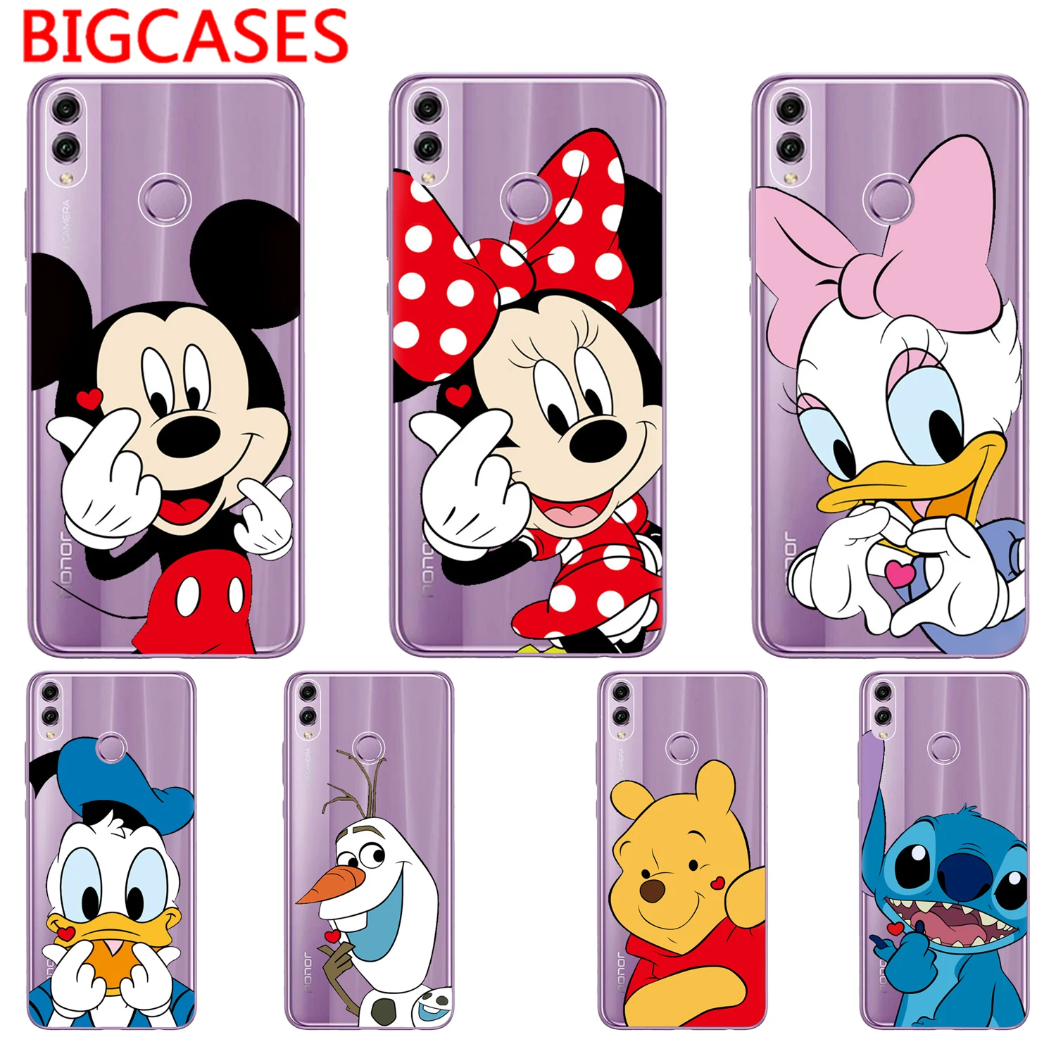 

For Huawei Honor 8X Case Cover 6.5" Soft TPU Silicone Fundas Popular Cartoon Minnie Mickey Mouse Honor 8X Printed Phone Shell