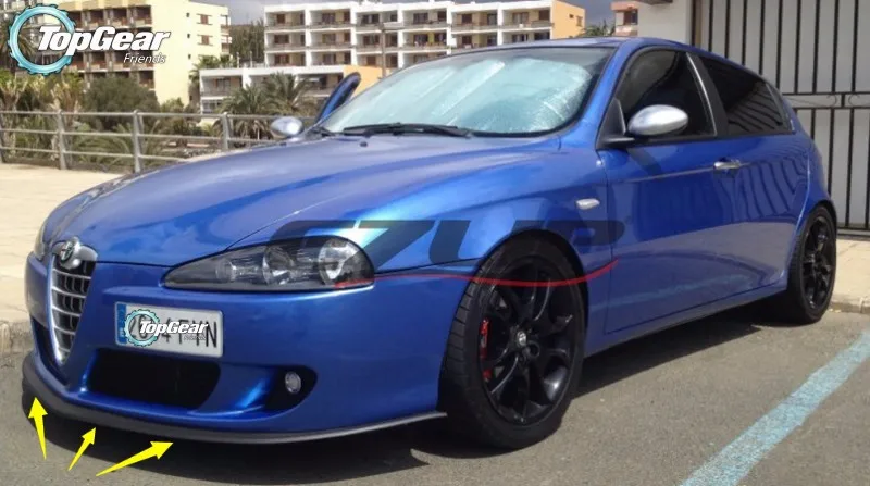 Lábios para Alfa Saia para Topgear Pára-choques Lábio Defletor Romeo Stradale Frente Spoiler Amigos Carro Tuning - Corpo Kit Tira 33 9 amigos carro tuning corpo kit tira