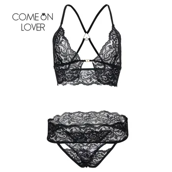 

Comenlover Lace Surrender Bra And Panties Sets Black Sexy Handcuffs Erotic Underwear Set Eye Mask Reggiseno Sexy Aperto RE80656