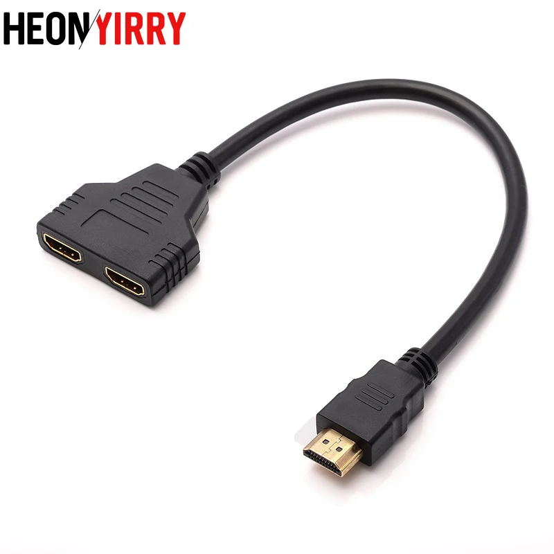 

HDMI Splitter Cable 1 Male To Dual HDMI 2 Female Y Splitter Adapter in HDMI HD LED LCD TV 30cm 1 In 2 Splitter Adapter Converter