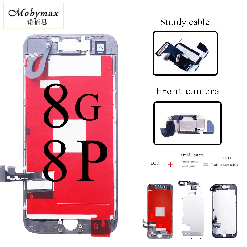 

Retina display For iPhone 8 8plus LCD Touch Screen Digitizer Complete Assembly with front camera + sensor flex +small parts