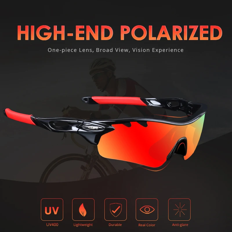 KDEAM мужские удобные и производительные поляризованные солнцезащитные очки спортивные TR90 оправа материалы солнцезащитные очки ударная защита KD666