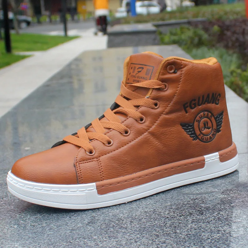 

Shoes Big Size 38-47 Fashion High Top Casual Shoes Patchwork Men's Vulcanize Shoes 2018 Spring Lace Up Flats