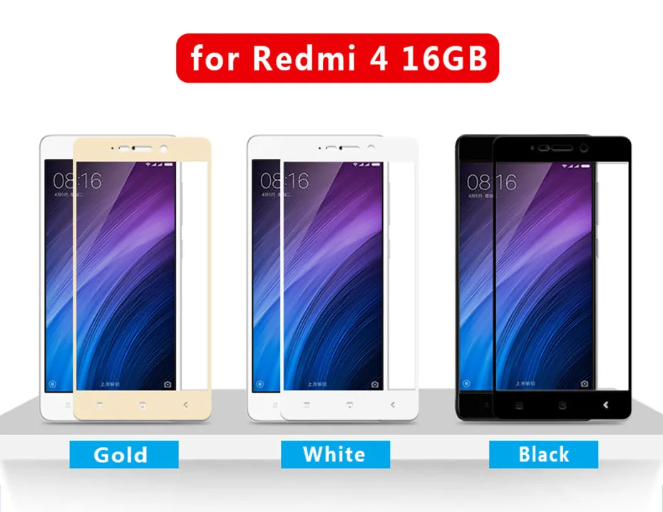 2 шт полное покрытие из закаленного стекла для Xiaomi Redmi 4 защитная пленка экрана
