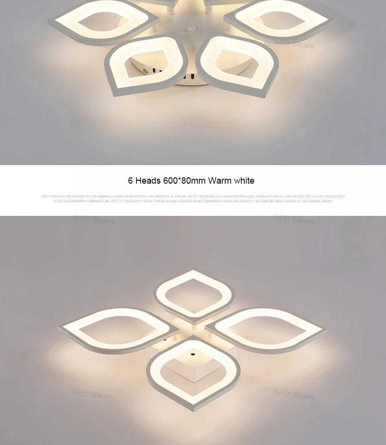 NEO Gleam новая акриловая современная светодиодная потолочная люстра для гостиной, спальни, дома, Dec lampara de techo, светодиодная современная люстра