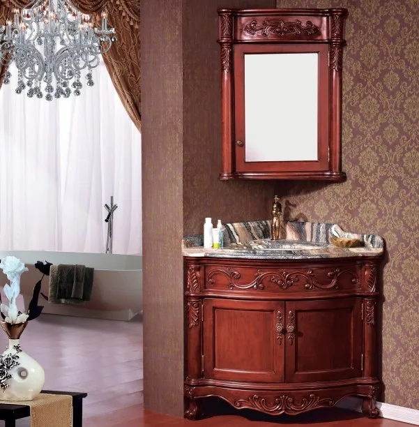 High Quality Cheap Price Wooden Classical Corner Bathroom Vanity