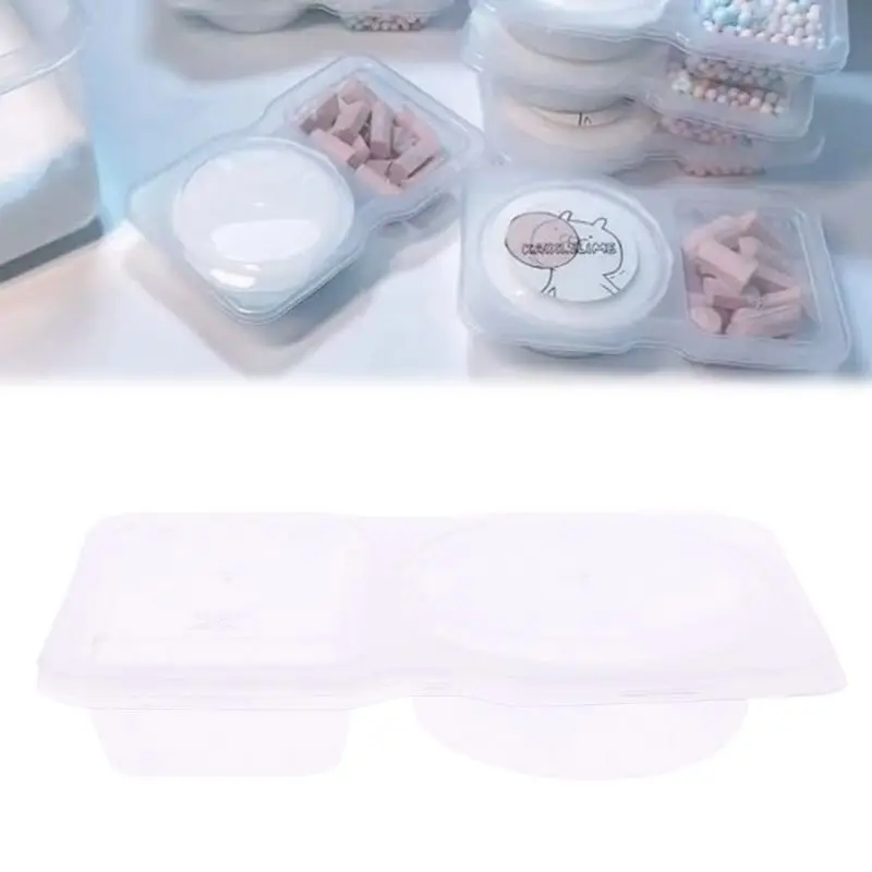 

140ml Clear Plastic Sauce Chutney Cups Food Container Slime Storage Box Case With Lid