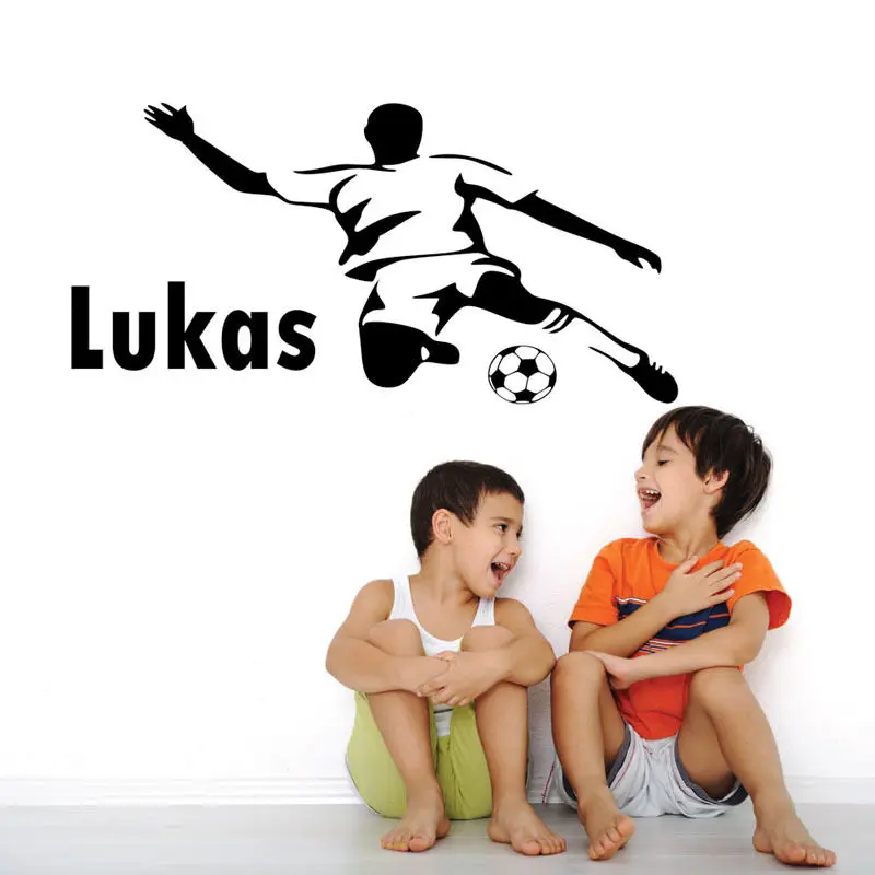 

Football Player Custom Name Vinyl Wall Sticker Removable Boy Bedroom Sticker Sports Home Decor Mural YO-156