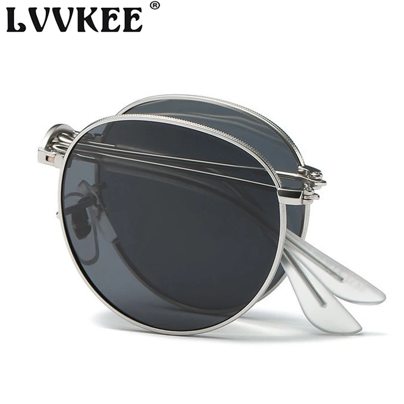 LVVKEE 2019 круглые складные солнцезащитные очки мужские и женские ретро
