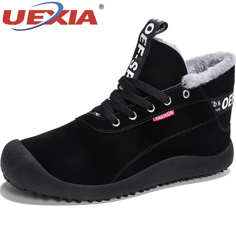 UEXIA Large Plus Big Size Shoes Men Boots Winter New Fur Outdoor Walking Plush Fur Warm Winter Shoes Men Black Gray Blue Boots UEXIA Large Plus Big Size Shoes Men Boots Winter New Fur Outdoor Walking Plush Fur Warm Winter Shoes Men Black Gray Blue Boots